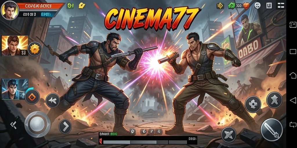 Tampilan aksi seru dalam gameplay CINEMA77 yang memikat.