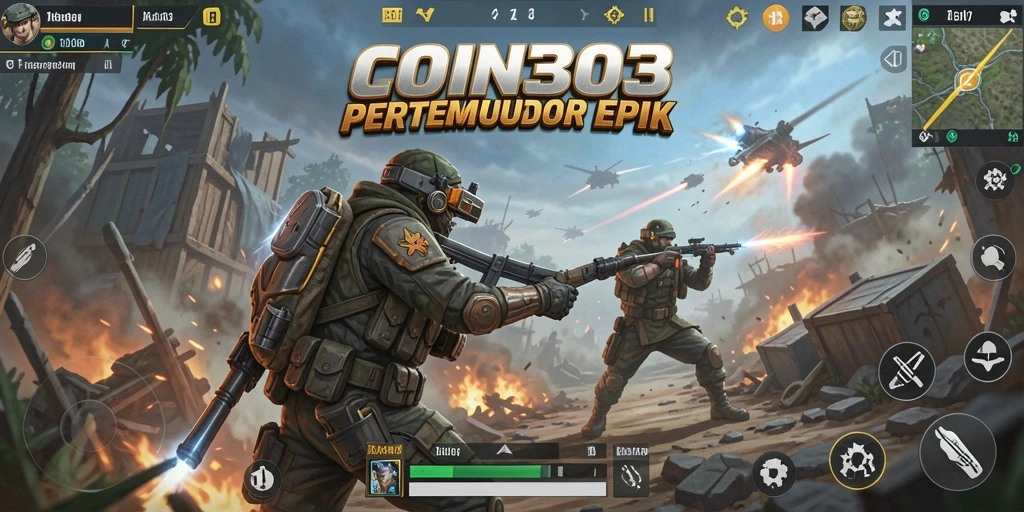 Gameplay COIN303 yang penuh aksi di medan perang.