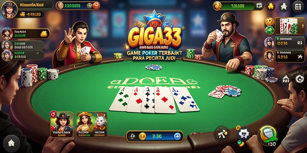 Tampilan gameplay GIGA33 yang seru dalam permainan Poker.