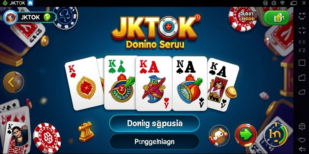 Tampilan screenshot gameplay JKTOK yang menampilkan serunya permainan domino.