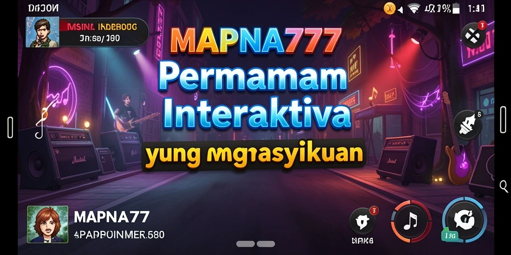 Screenshot gameplay MAPNA777 menunjukkan pemain menikmati permainan musik.