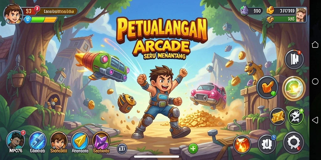 Tampilan seru gameplay MPO76 dengan aksi arcade yang cepat.