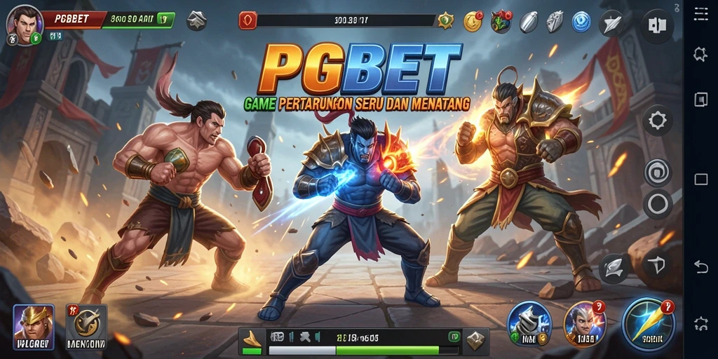 Screenshot gameplay menunjukkan karakter bertarung dengan grafis memukau.
