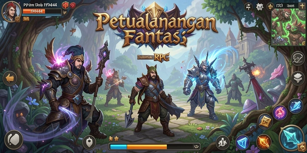 Tampilan menakjubkan dari gameplay RPG PP444 yang penuh aksi.