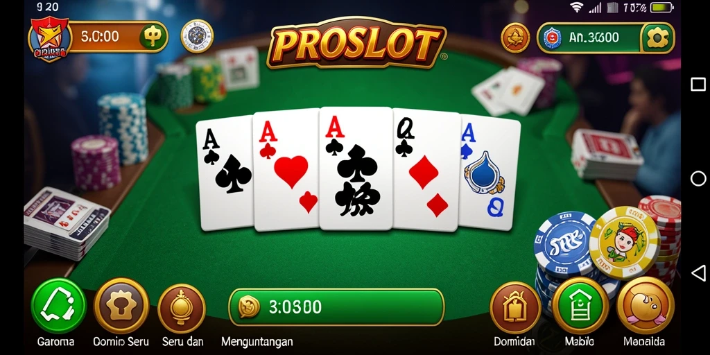 Tampilan seru dari gameplay Domino di PROSLOT.