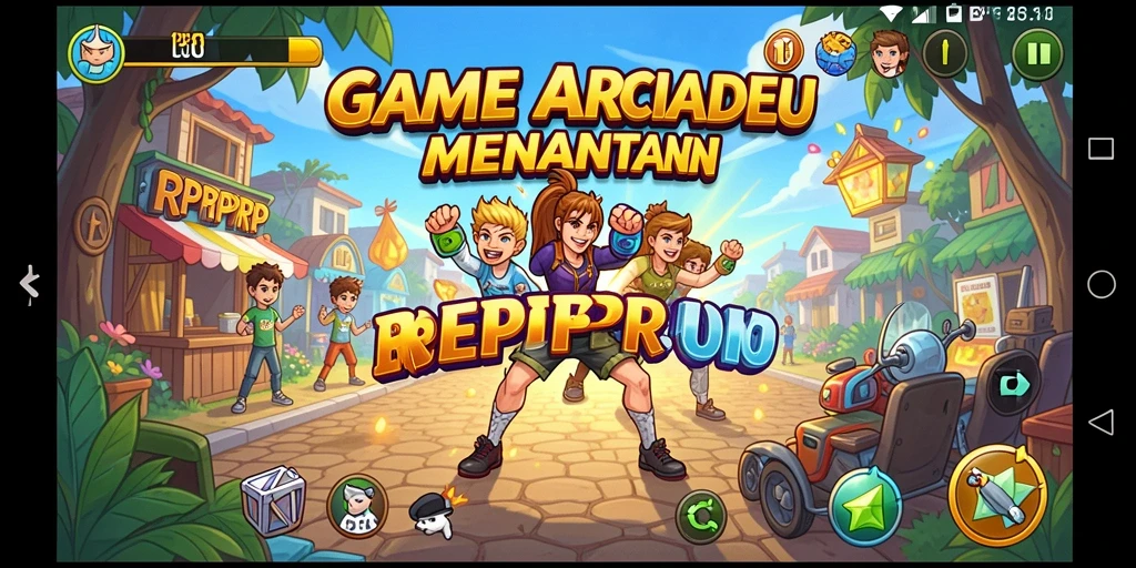 Screenshot gameplay RPRPRP yang menampilkan level penuh aksi.
