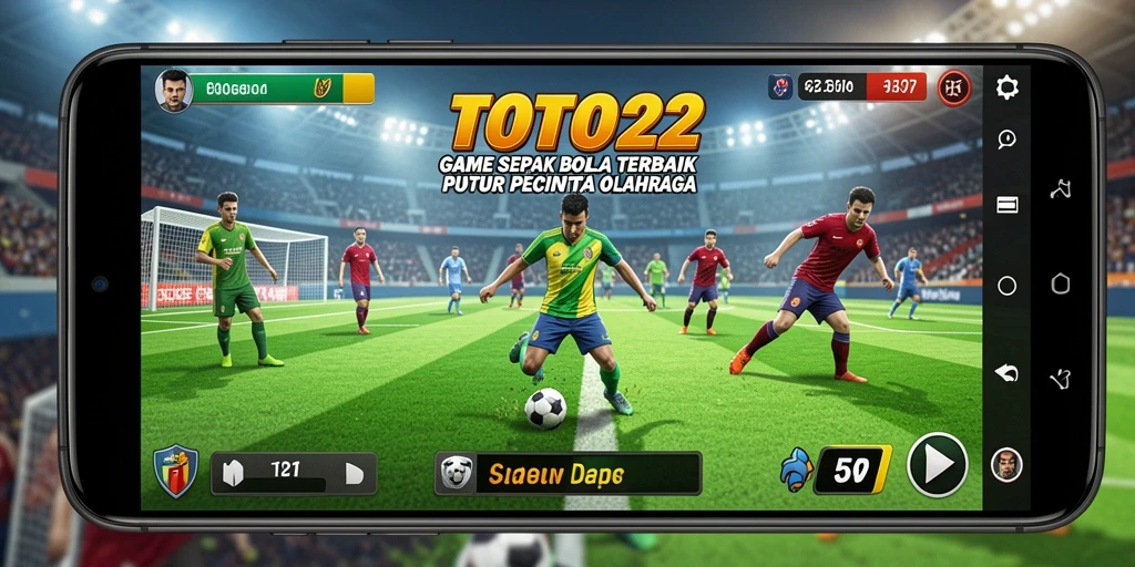 Tampilan seru dari gameplay TOTO22 yang menunjukkan aksi sepak bola penuh adrenalin.