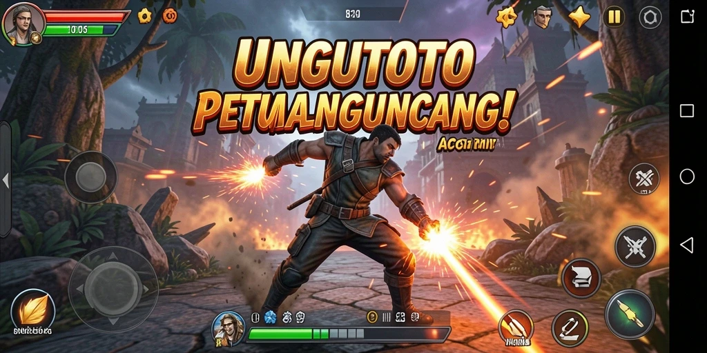 Tampilan aksi mendebarkan dari gameplay UNGUTOTO yang intens.