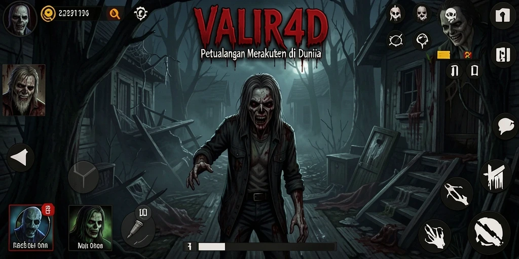 Tampilan gameplay menegangkan yang penuh dengan elemen horror.