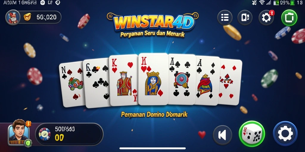 Tampilan gameplay Domino di WINSTAR4D yang menarik dan interaktif.